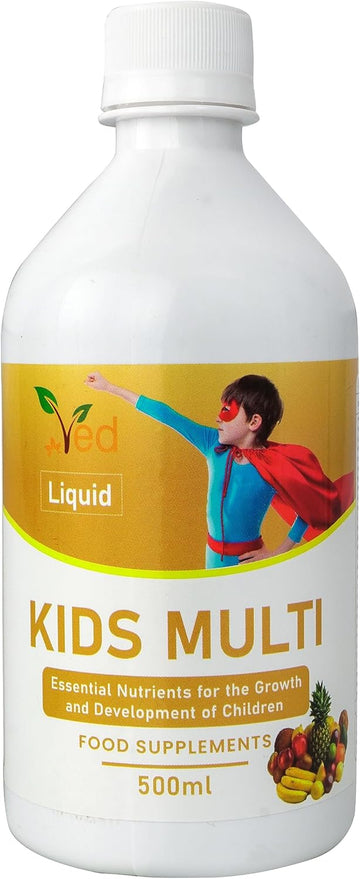 Ved'S Kids Multivitamin Liquid Supplement For Child Immune Support, Natural Mix Fruit Flavour, 500 Ml (33 Days Supply)