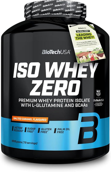 Biotechusa Iso Whey Zero | Premium Whey Protein Isolate | Grass-Fed | Enzyme-Free | Sugar- And Gluten-Free, 1816 G, Salted Caramel
