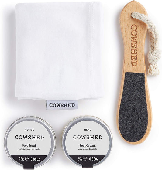 Cowshed Pedicure Kit | Revive Foot Scrub 25g - Heal Foot Cream 25g - Moisturising Overnight Pedicure Socks - Foot File | Feet Care Gift Set - Travel Size Pedicure Set for Overworked Feet : Amazon.co.uk: Beauty