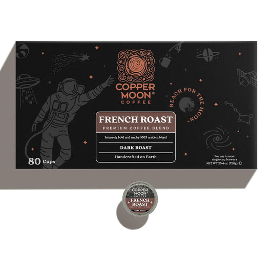 Copper Moon Single Serve Coffee Pods For Keurig K-Cup Brewers, Dark Roast, French Roast Blend, 80 Count