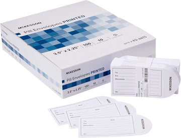 Mckesson Pill Envelopes, Moisture Seal, Imprinted, Heavyweight, 3.5 In X 2.25 In, 100 Count, 10 Packs, 1000 Total
