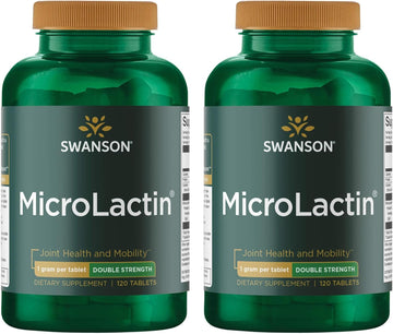Swanson Microlactin Double Strength 1000 Milligrams 120 Tabs 2 Pack