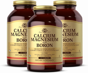 Solgar Calcium Magnesium Plus Boron - 250 Tablets, Pack Of 3 - Non-Gmo, Vegan, Gluten Free, Dairy Free, Kosher - 249 Total Servings