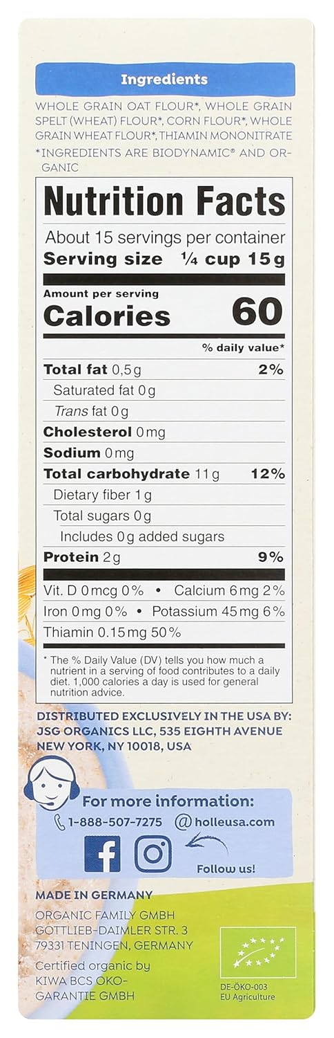Holle Organic Wholegrain Four Grain Cereal, 8 Oz