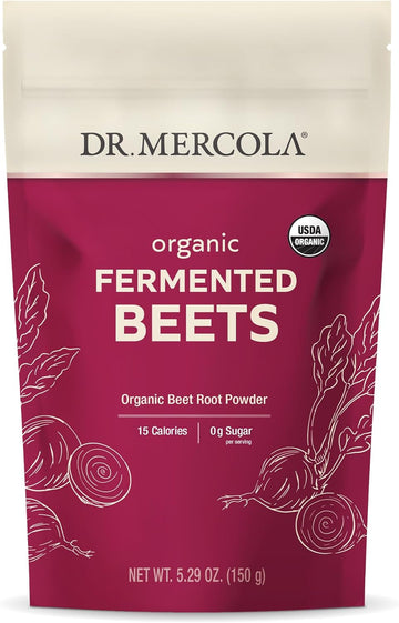 Dr. Mercola, Organic Fermented Beet Powder, 5.29 Oz (150 G), 30 Servings, Non Gmo, Soy Free, Gluten Free, Usda Organic
