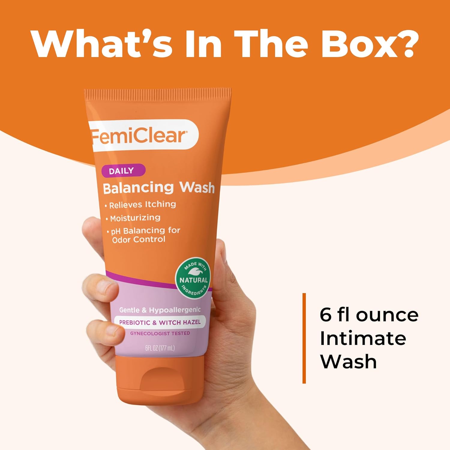 Femiclear Soothing Daily Feminine Wash - Feminine Care Wash For Itching & Irritated Skin, Feminine Hygiene Products, Essentials For Vaginal Health, Ph Balance For Women (6Fl Oz) : Health & Household