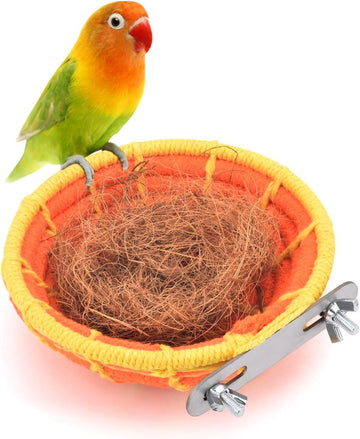 Katumo Bird Nest, Parrot Breeding Nest Bed With Natural Coconut Fiber Bedding For Budgie, Parakeet, Cockatiel, Conure, Lovebird, Canary, Finch, Small Birds