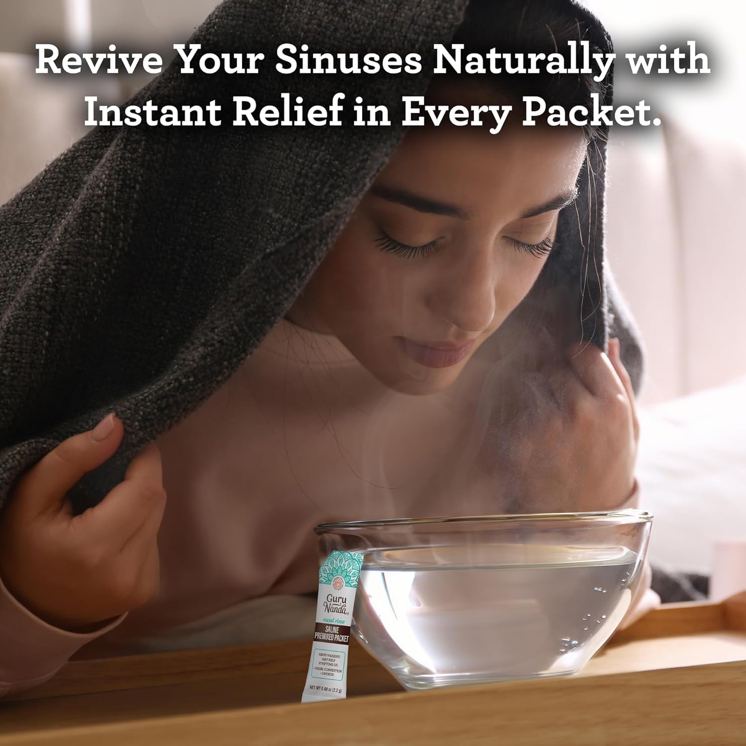 Gurunanda Sinus Rinse Bottle - Comfort Tip For Natural Nasal Irrigator Relief For Adults & Kids - 240Ml Capacity