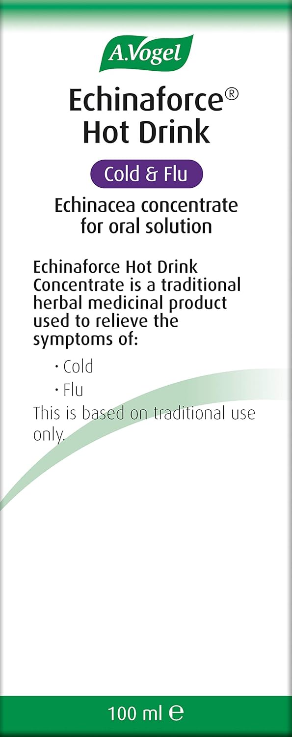 A.Vogel Echinaforce Hot Drink | Cold & Flu Echinacea Concentrate for Oral Solution with Elderberry | For the Relief of Cold & Flu Symptoms | 100ml : Amazon.co.uk: Health & Personal Care