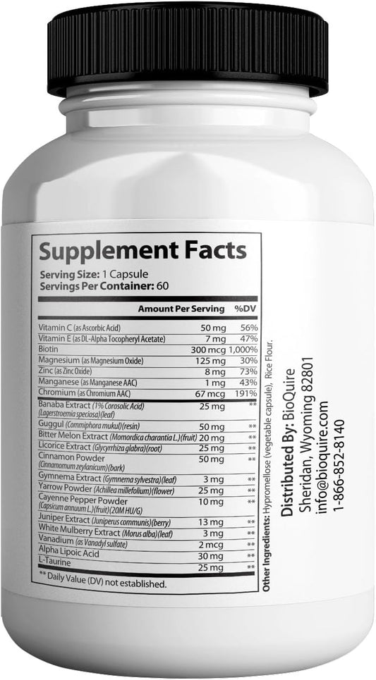 Gluco Pure Ultra Dietary Supplement, 60 Capsules, Maximum Strength, Supports Healthy Blood Sugar Levels, Optimizes Overall Health (5)