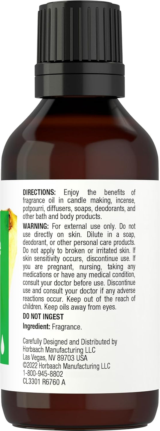 Horbäach Pineapple Fragrance Oil | 1 Fl Oz (30Ml) | Premium Grade | For Diffusers, Candle And Soap Making, Diy Projects & More