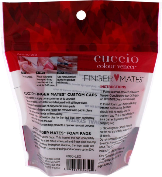 Cuccio Veneer Soak Off Fingermates 10 Caps And 20 Foams Pack White