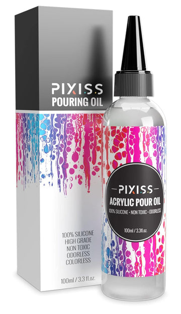 Pixiss Acrylic Pouring Oil Silicone Lubricant for Art and Creating Cells Perfect Flow Pure High Grade Cell Creator (100ml)