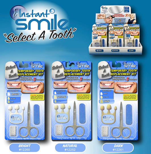 Instant Smile Select A Tooth Temporary Tooth Replacement Kit- Bright