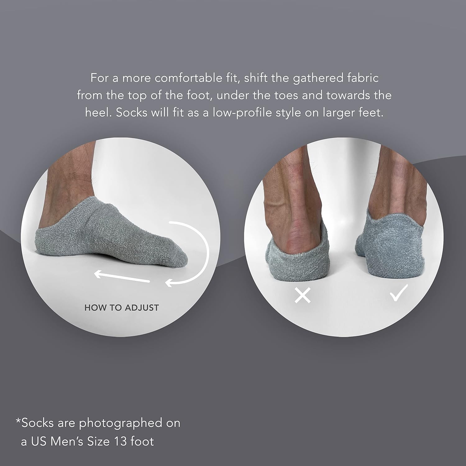 Barefoot Scientist Sleep On It Overnight Moisturizing Gel Socks, Low Profile Ankle Socks, Nourish Your Feet, Grey, L : Beauty & Personal Care