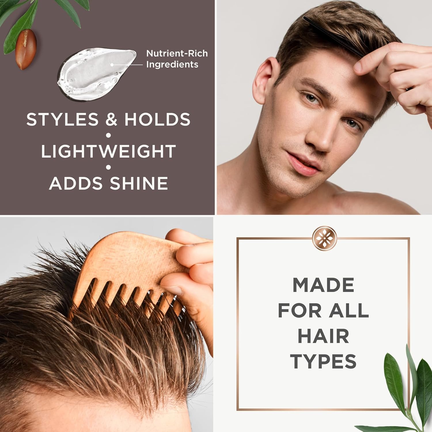 Argan Magic Medium Hold Pomade With Argan Oil | Shapes, Adds Texture, Increases Definition | Made In Usa, Paraben Free, Cruelty Free (8 Oz)