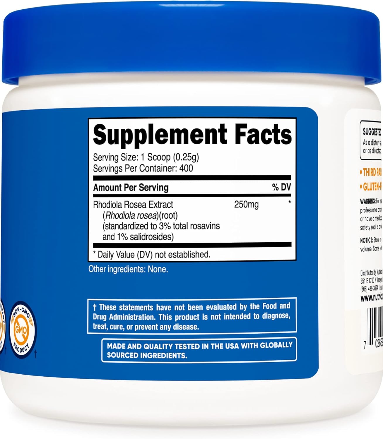 Nutricost Rhodiola Rosea Powder 100 Grams - Pure Powder, Gluten Free and Non-GMO