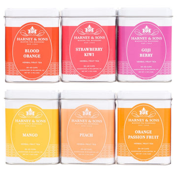 Harney & Sons Fruit Tea Sampler, Six Fruity Flavors Of Loose Tea, 4 Ounce (Pack Of 6)