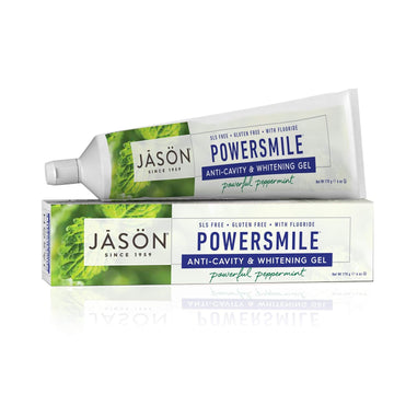 Jasön Powersmile Anti-Cavity & Whitening Gel, Powerful Peppermint, 6 Oz