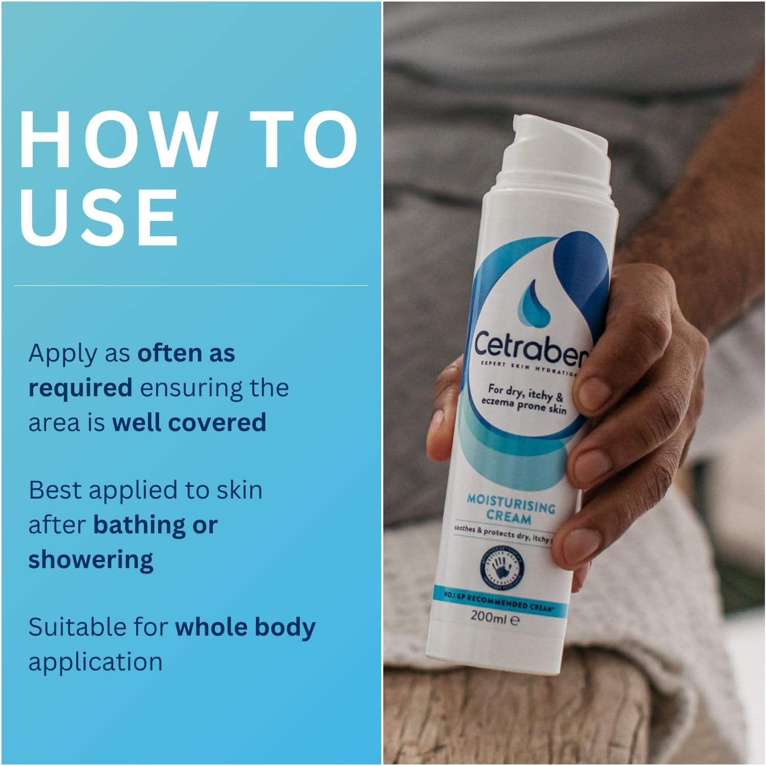 Cetraben Moisturising Cream, For Dry, Itchy, Sensitive & Eczema-Prone Skin, Soothe, Moisturise, Hydrate, & Protect, Dermatological Moisturiser, Daily Use on the Body, Fragrance Free, 1 x 200ml : Amazon.co.uk: Beauty