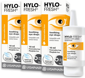 Hylo Fresh - Triple Pack – Preservative Free - Soothing, Lubricating Eyedrops For Irritated Or Mild Dry Eye – 3X10Ml