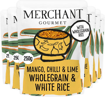 Merchant Gourmet Coconut & Lime Leaf Wholegrain Microwave Rice - Pack Of 6 X 250G Pouches