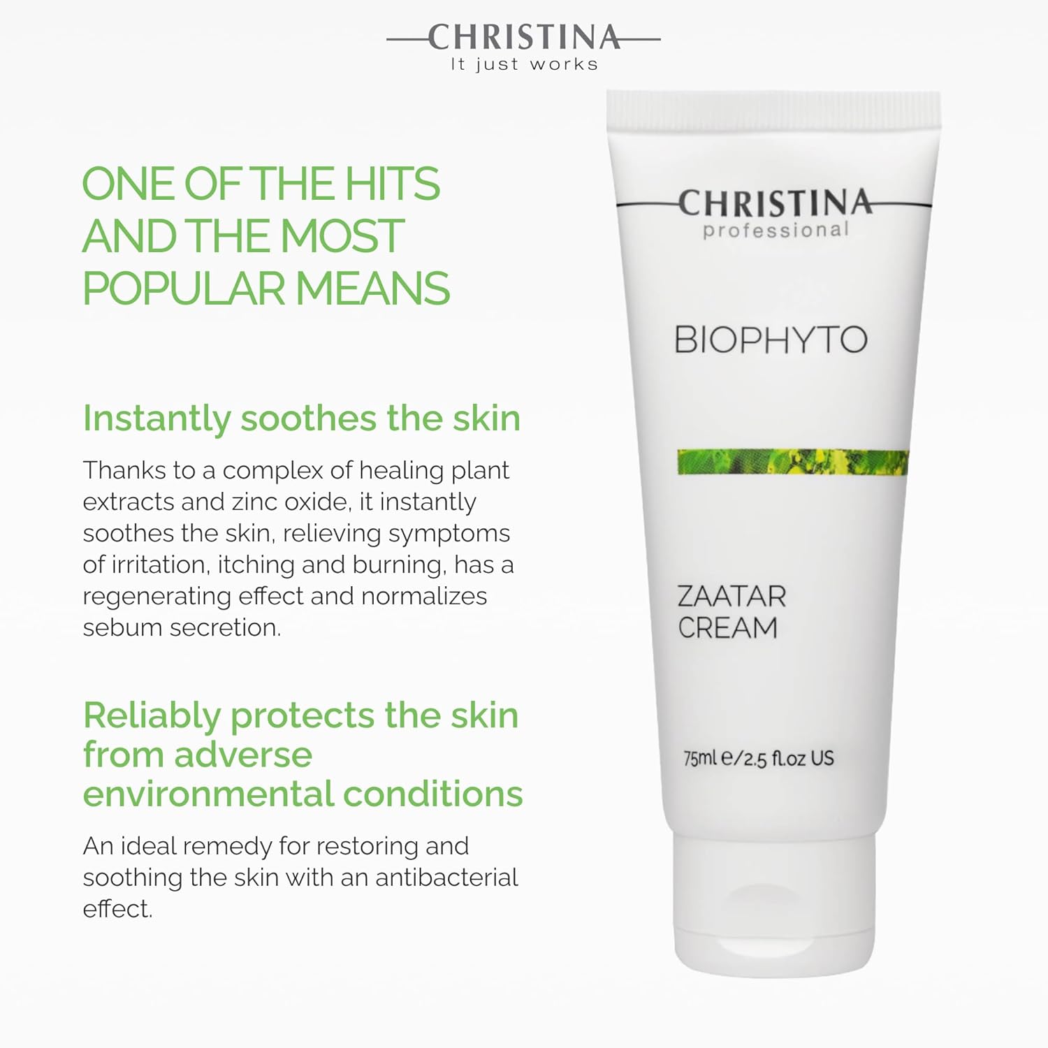 -Christina- Biophyto Zaatar Cream - 75Ml - Vitamin E And Retinol Cream With Thyme & Marjoram Oil For Skin Repair - Balancing Cream For Combination, Dry, Normal, Oily And Sensitive Skin : Beauty & Personal Care