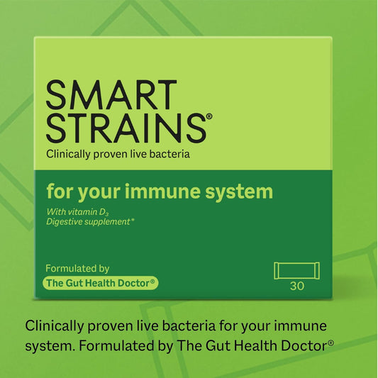 Smart Strains For Immunity & Digestion – Clinically Proven Probiotics | Formulated By The Gut Health Doctor | 20 Billion Of The World’S Most Studied Bacterial Cultures | With Vitamin D3 | 30 Sachets