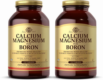 Solgar Calcium Magnesium Plus Boron - 250 Tablets, Pack Of 2 - Non-Gmo, Vegan, Gluten Free, Dairy Free, Kosher - 166 Total Servings