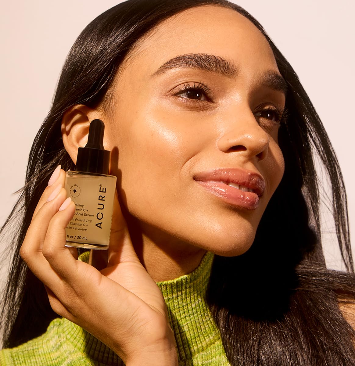 Acure Face Brightening Vitamin C & Ferulic Acid Serum - Day & Night Oil Free Glowing Facial Serum - Vitamin C, Ferulic Acid & Pineapple Extract For Natural Brighter Look - For All Skin Types 1 Fl Oz : Beauty & Personal Care