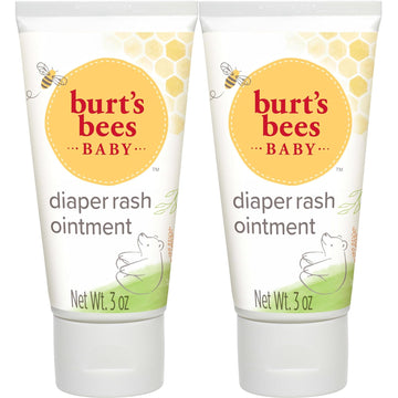 Burt's Bees Baby Diaper Rash Cream, 40% Zinc Oxide Calms & Soothes Skin for Fast Relief, Eczema Safe Balm, 100% Natural Origin Plant Based Formula, Pediatrician Tested, Travel Size, 6 oz (3 oz 2-Pack)