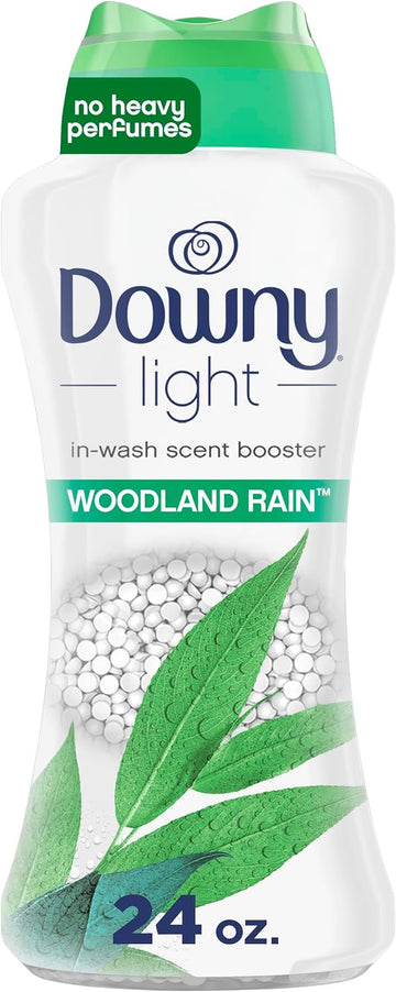 Downy Light Laundry Scent Booster Beads For Washer, Woodland Rain, 24 Oz, With No Heavy Perfumes