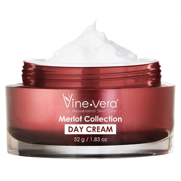 Vine Vera Resveratrol Merlot Moisture Day Cream Resveratrol Skin Care Face Moisturizer - Merlot Face Cream For All Skin Types Products For Anti Aging - 52 G / 1.83 Oz