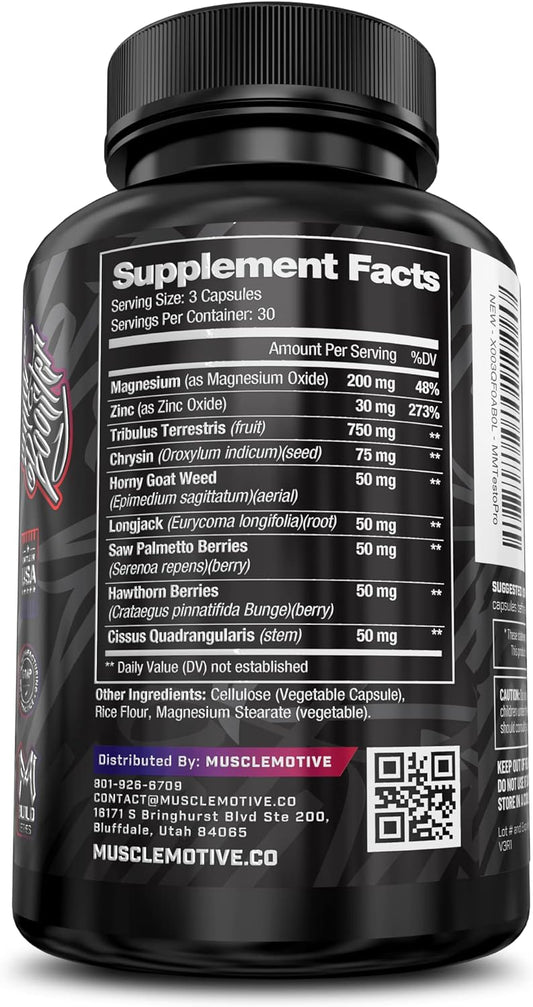 Testosterone Booster For Men  Max Strength Tribulus, Horny Goat Weed, Saw Palmetto, Longjack Tongkat Ali - Boost Stamina, Strength, Endurance, Energy, Vitality, & Muscle Growth  90 Capsules