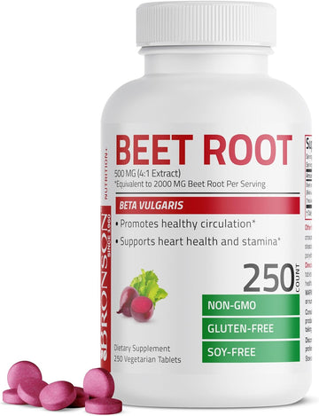 Bronson Beet Root Extra Strength, Non-Gmo, 250 Vegetarian Tablets
