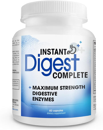 Instant Digest Complete 2-In-1 Probiotic Digestive Enzymes, 60 Capsules