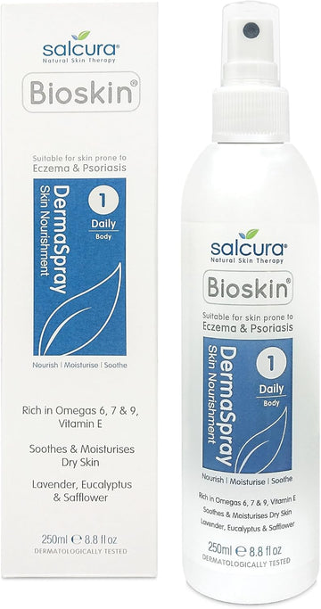 Salcura Natural Skin Therapy, Bioskin Dermaspray Intensive, Perfect For Dry & Itchy Skin, Easy To Use Spray, Suitable For Anyone Prone To Eczema, Psoriasis, Dermatitis & Any Other Skin Allergy 250Ml
