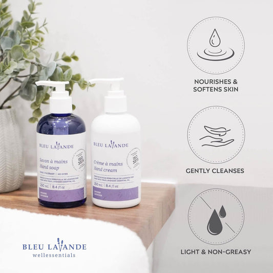 Bleu Lavande - Soothing Hand Care Aromatherapy Set – Lavender Hand Soap & Lavender Hand Creams – Infused With Premium And 100% Pure Lavender Essential Oil - Natural & Vegan Lavender Products