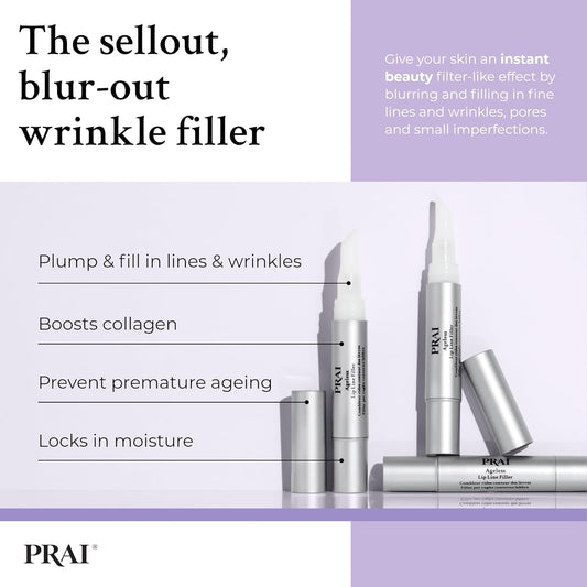 Prai Ageless Lip & Line Filler 4Ml - Fine-Line & Wrinkle Treatment Filler - Anti-Aging & Anti-Wrinkle Creme - Smooths, Firms, Plumps Skin - For Visibly Younger Skin, Prevents Premature Ageing