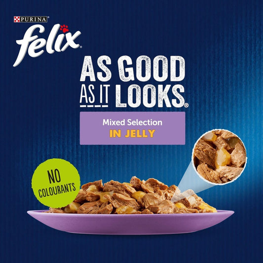 Felix As Good As It Looks Mixed Selection In Jelly Wet Cat Food 40X100G (Packaging May Vary)108850998