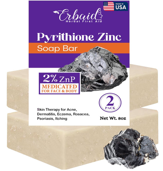 Pyrithione Zinc Soap Bar For Face & Body, 4Oz | 2% Znp Bar Soap Skin Repair Cleanser For Acne, Rosacea, Eczema, Dermatitis, Psoriasis, Itching | Cleansing, Calming Zinc Facial Wash Made In Usa
