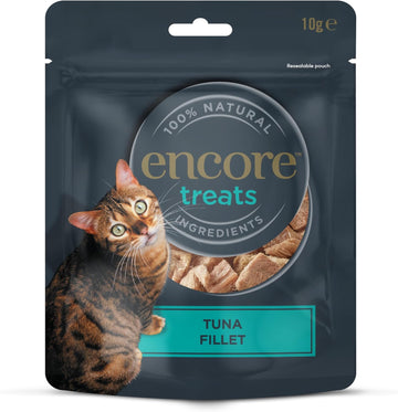 Encore 100% Natural Freeze Dried Tuna Fillet Cat Treats, Grain Free Healthy Cat Snacks 12X10GEnc5103-1En