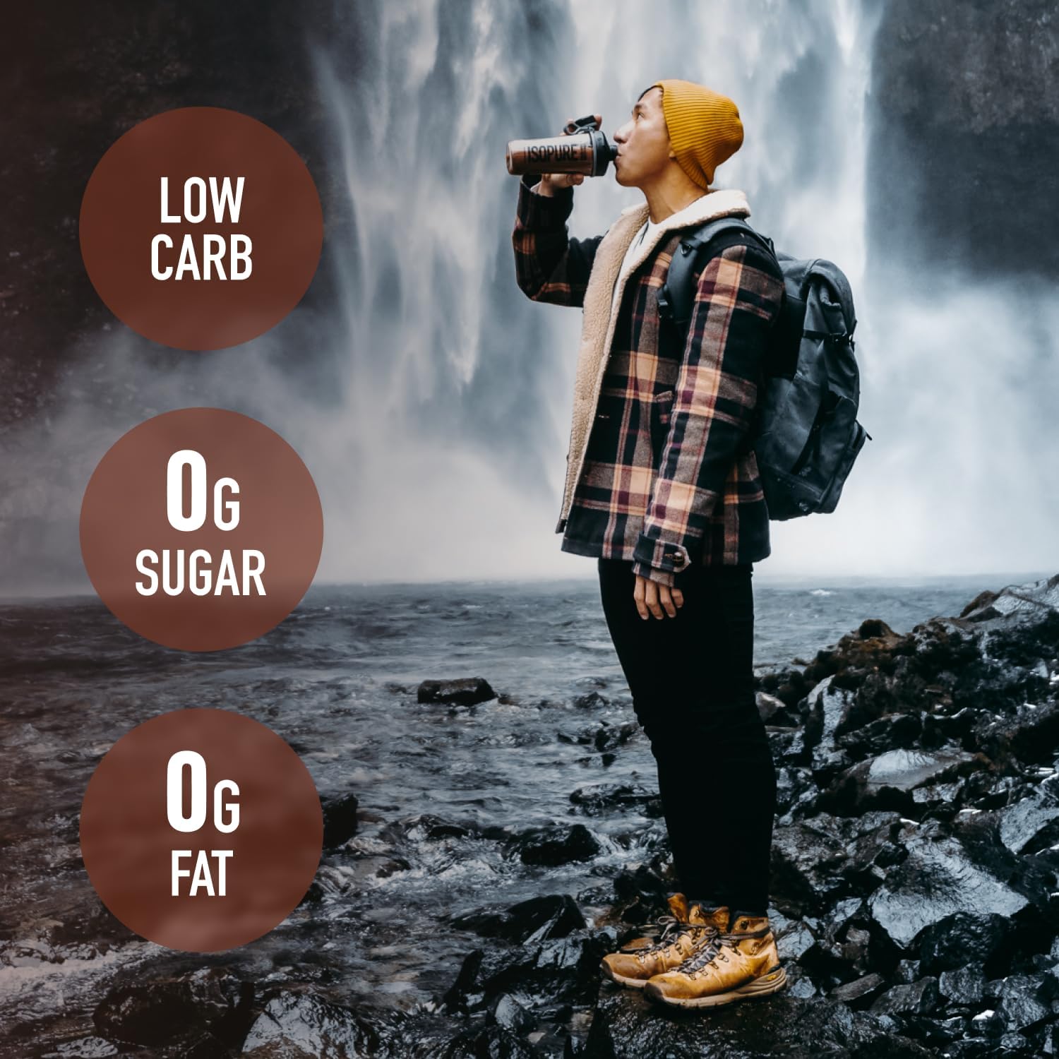 Isopure Low Carb 100% Pure Whey Isolate Protein Powder, Lactose Free, Gluten Free, With Vitamins, Dutch Chocolate, 25G Protein Per Serving, 7.5 Lbs, 103 Servings