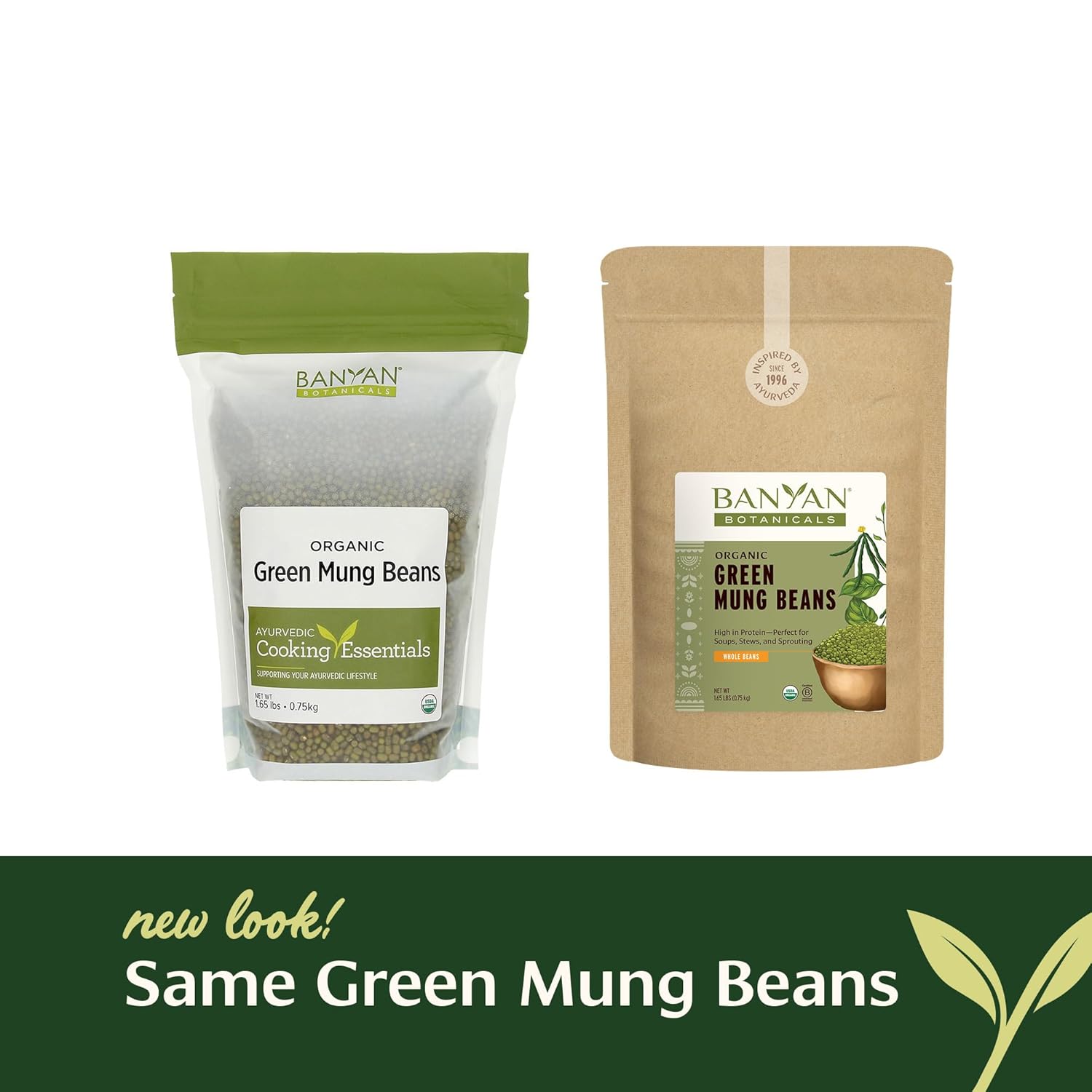 Banyan Botanicals Green Mung Beans – Whole Organic Green Mung Beans For Cooking High Protein Vegetarian Meals – Easy Digestion Meal – 1.65 Lb. – Non-Gmo Gluten Free Vegan : Grocery & Gourmet Food