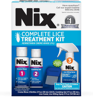 Nix Complete Lice Treatment Kit, Lice Treatment For Hair, Lice Spray For Home, Lice Comb