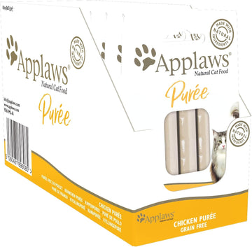 Applaws Natural Creamy Lickable Cat Treats, Grain Free Chicken Puree 8X 7G (Pack Of 10) Total 80 Sachet9561Ml-A