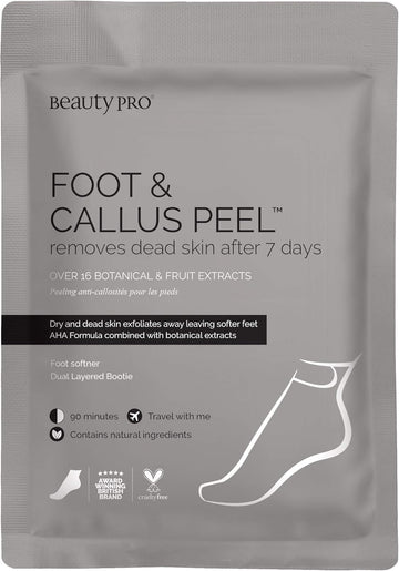 Beautypro Foot & Callus Peel Natural Exfoliating Socks Dead Dry Skin Remover Peeling Foot Mask Repair Cracked Heels Vegan For Soft Feet Multi Award Winning Brand