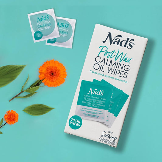 Nad’S Post Wax Calming Oil Wipes - Refill Pack With 20 Oil Wipes, Wax Remover Wipes, After Wax Wipes