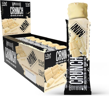 Warrior Crunch Mini (Snacksize) – Protein Bars – 9G+ Protein Per Bar – Low Carb, Low Sugar Snack – 24 Pack X 32G (White Chocolate)