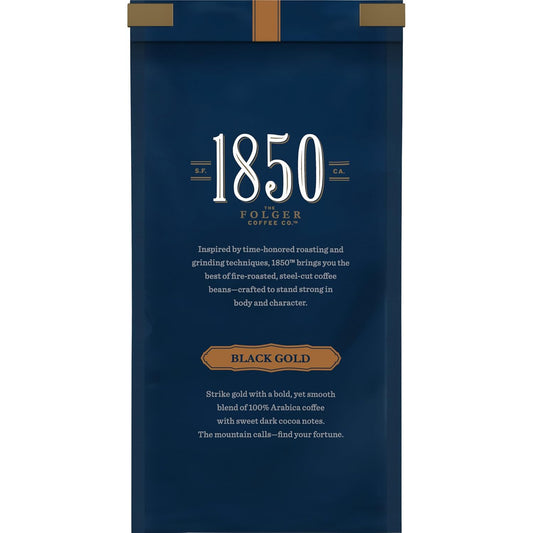 1850 Black Gold, Dark Roast Ground Coffee, 12 Ounces (Pack Of 2)